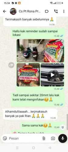 Testimonial Papan Bunga cianting